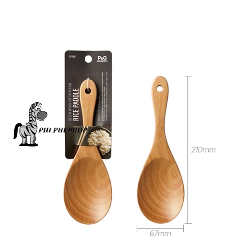 [HCM]Muôi múc cơm vá múc cơm Lock&Lock bằng gỗ sồi P-1055