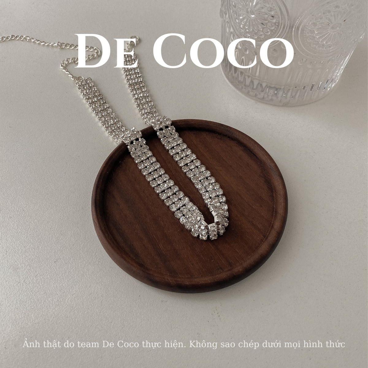 Vòng cổ choker đá 3 hàng De Coco