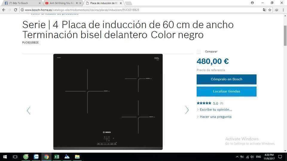 [Trả góp 0%][Hàng nội địa Đức] Bếp từ 3 vùng nấu Bosch PUC631BB2E