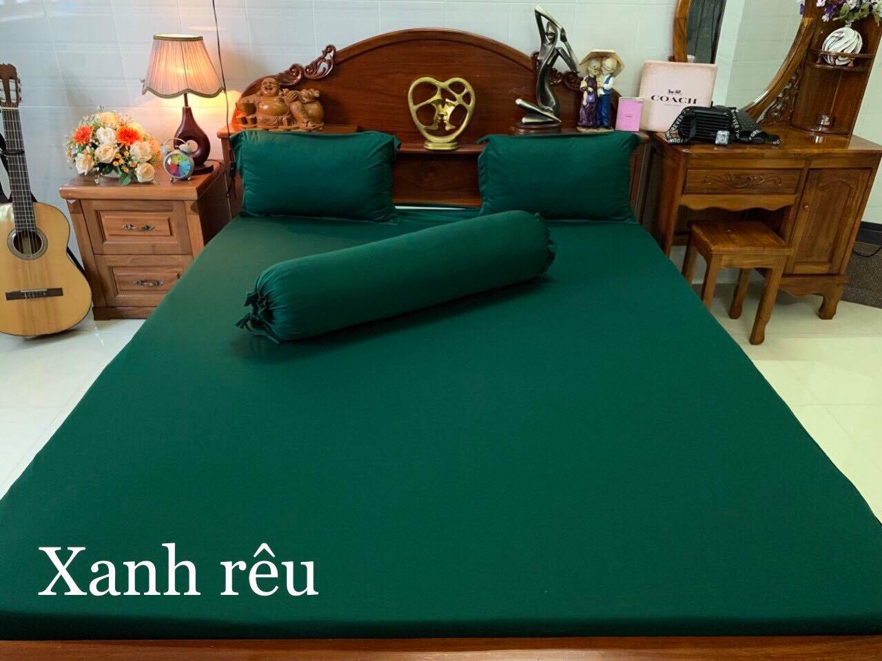 Bộ ga giường - drap thun Hàn size 1m8*2m nệm 20-27cm ( 1 ga nệm, 2 vỏ gối nằm, 1 vỏ gối ôm)