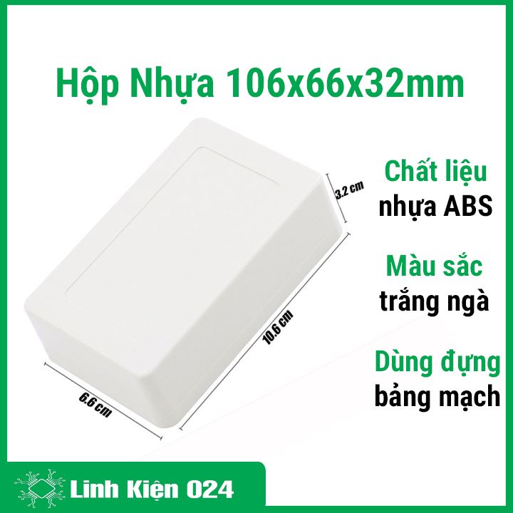 Hộp nhựa kỹ thuật106x66x32mm cao cấp chịu va đập tốt giúp bảo vệ mạch điện tử