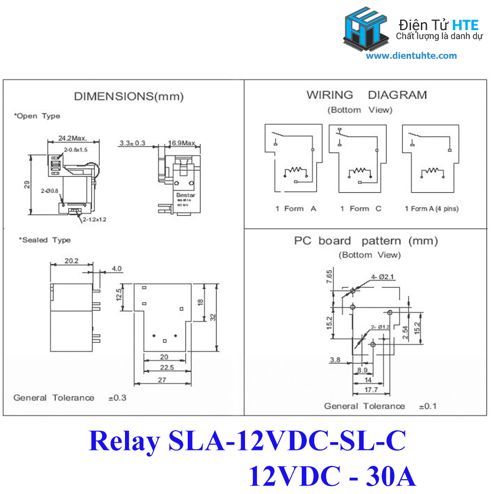 Relay 12V 6 chân 30A SONGLE