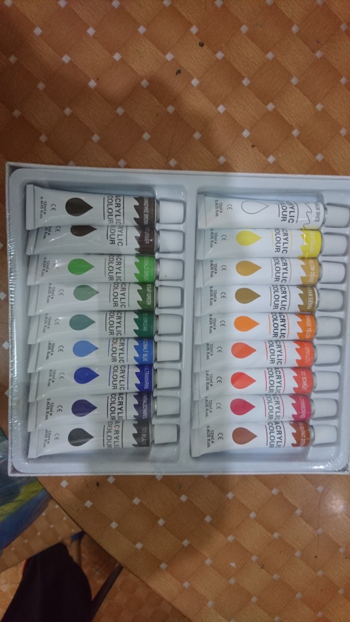 MÀU ACRYLIC DẠNG TUÝP 18 MÀU