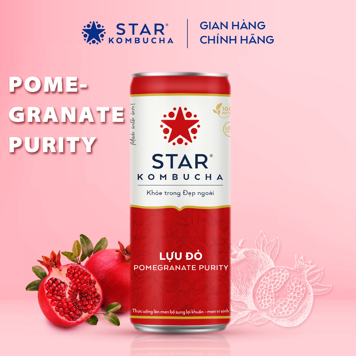[GIFT] Combo 4 lon mix vị Star Kombucha (250ml/lon)