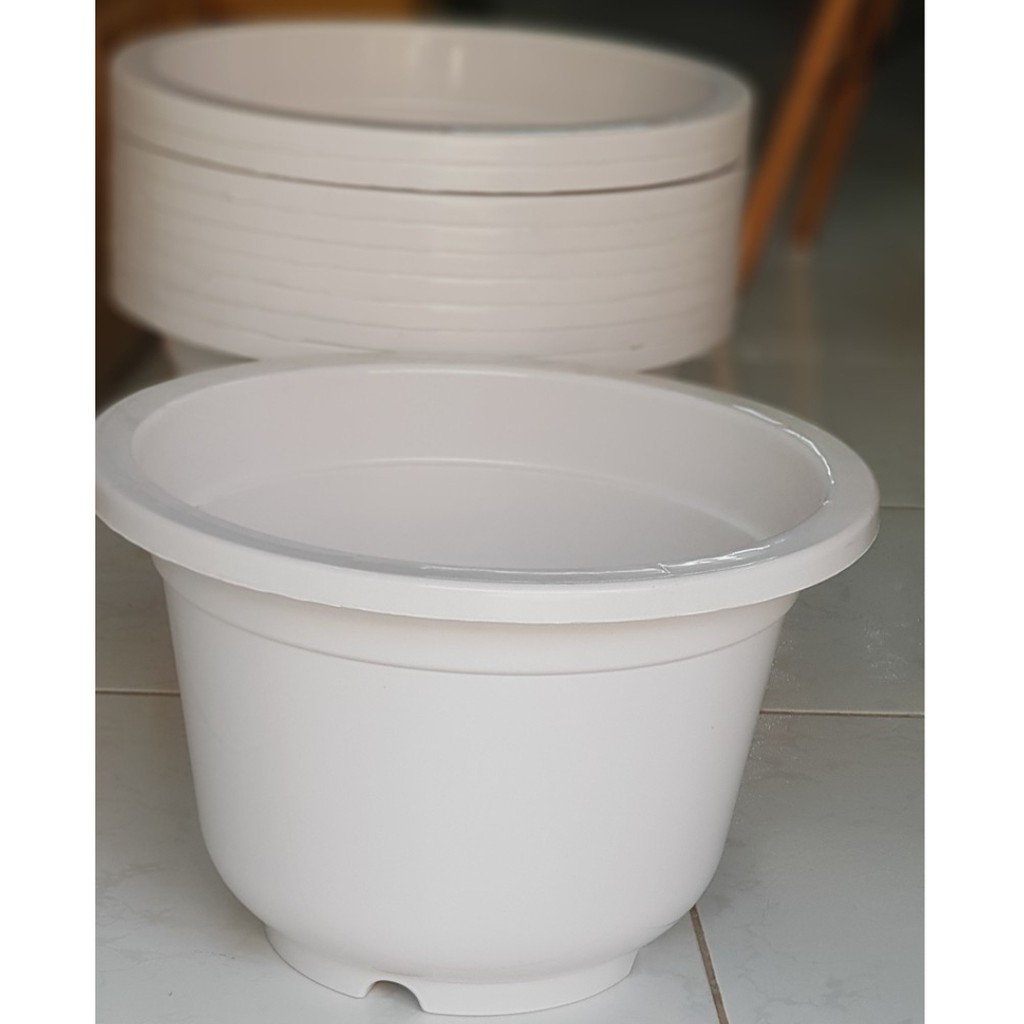 Chậu nhựa tròn trắng ĐK 25cm A280