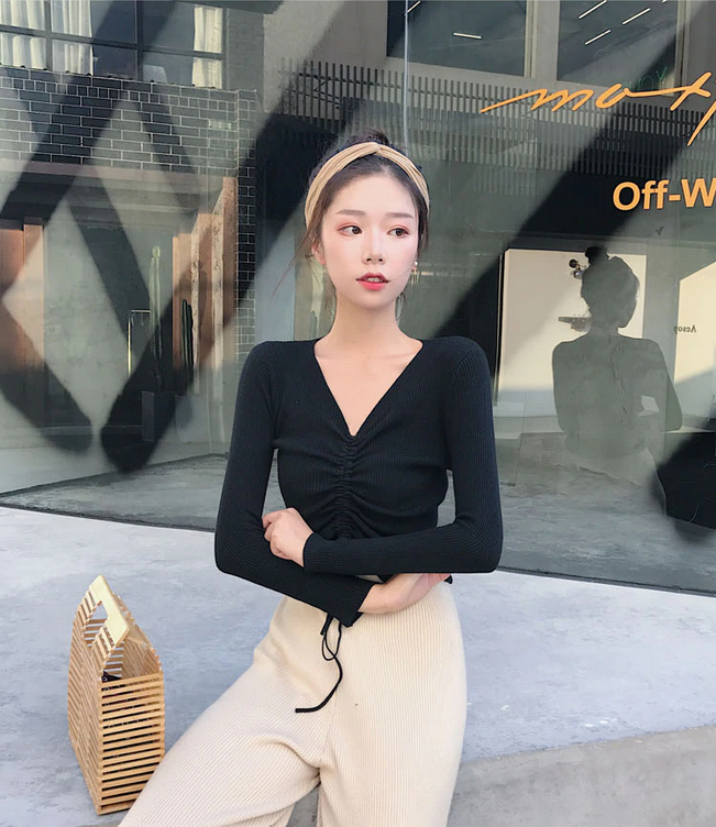 Áo dây rút tay dài thời trang