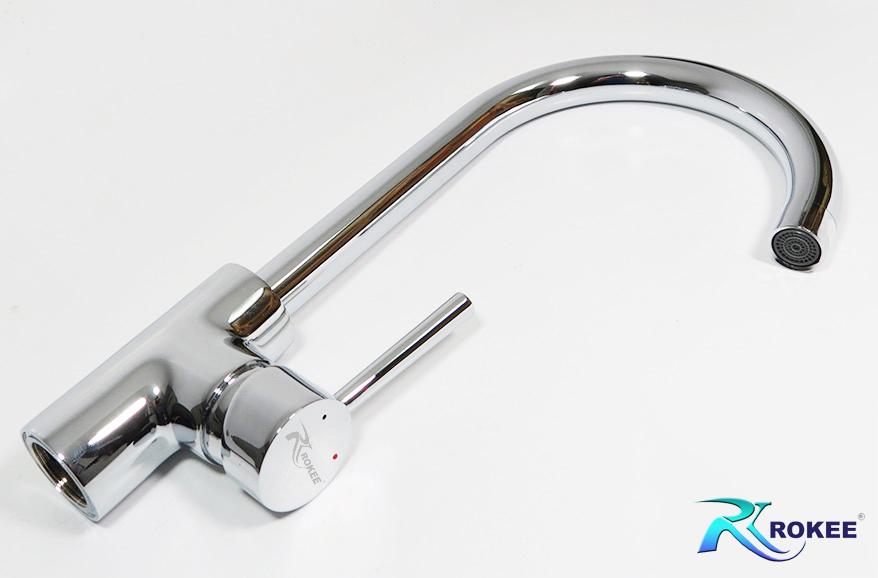 Vòi rửa chén nóng lạnh Rokee - DL121 (Trắng bạc)