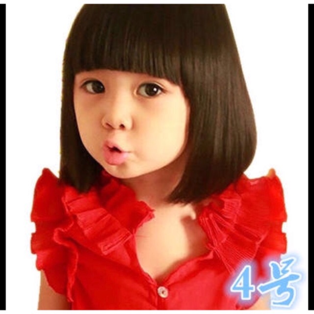 Tóc giả nguyên đầu cho bé, cúp vai