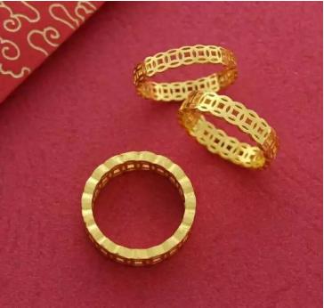 [HCM]Nhẫn Kim Tiền Xi Vàng hàng thái cực đẹp -02 (Vàng)