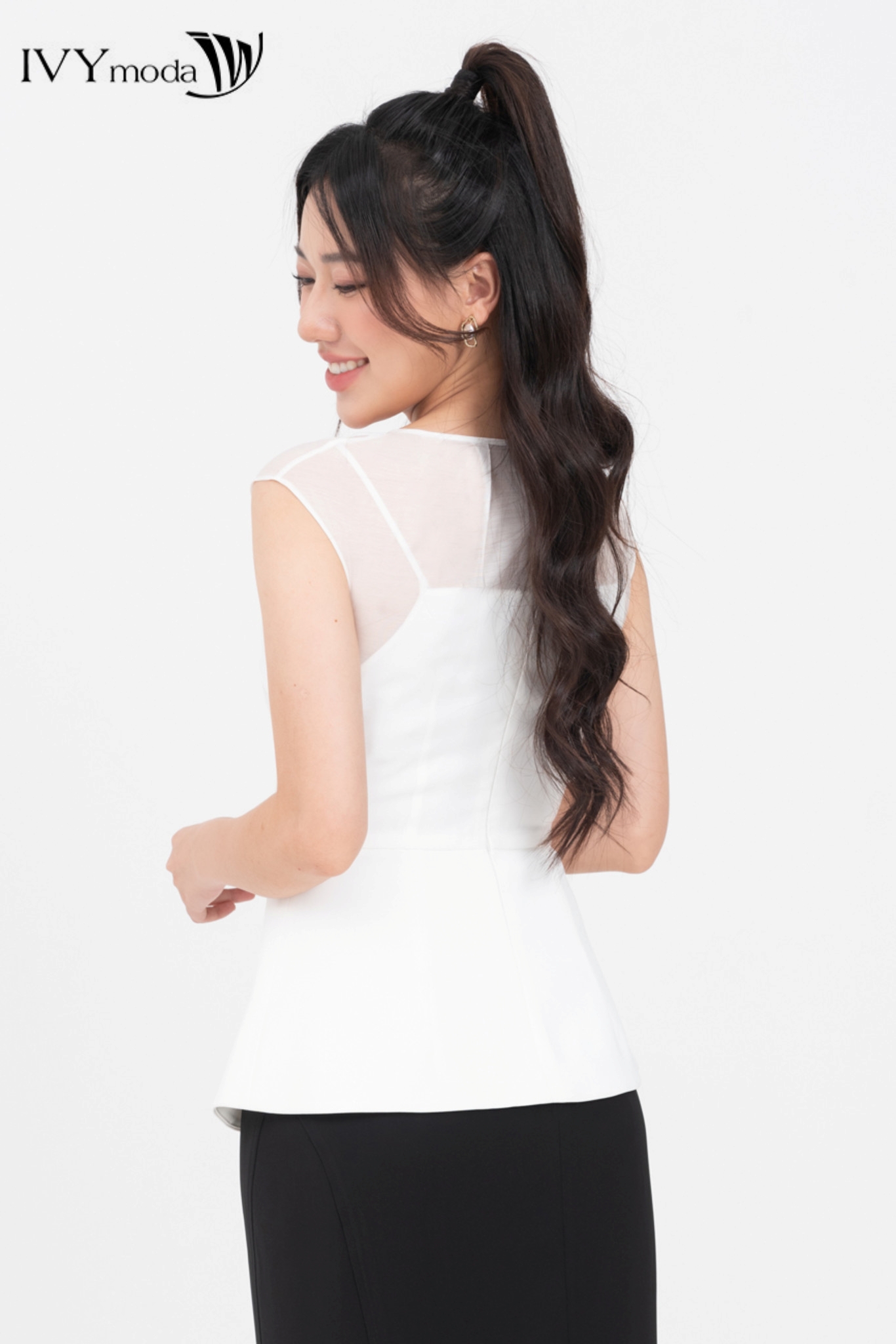 Áo peplum xẻ tà IVY moda MS 16M8284