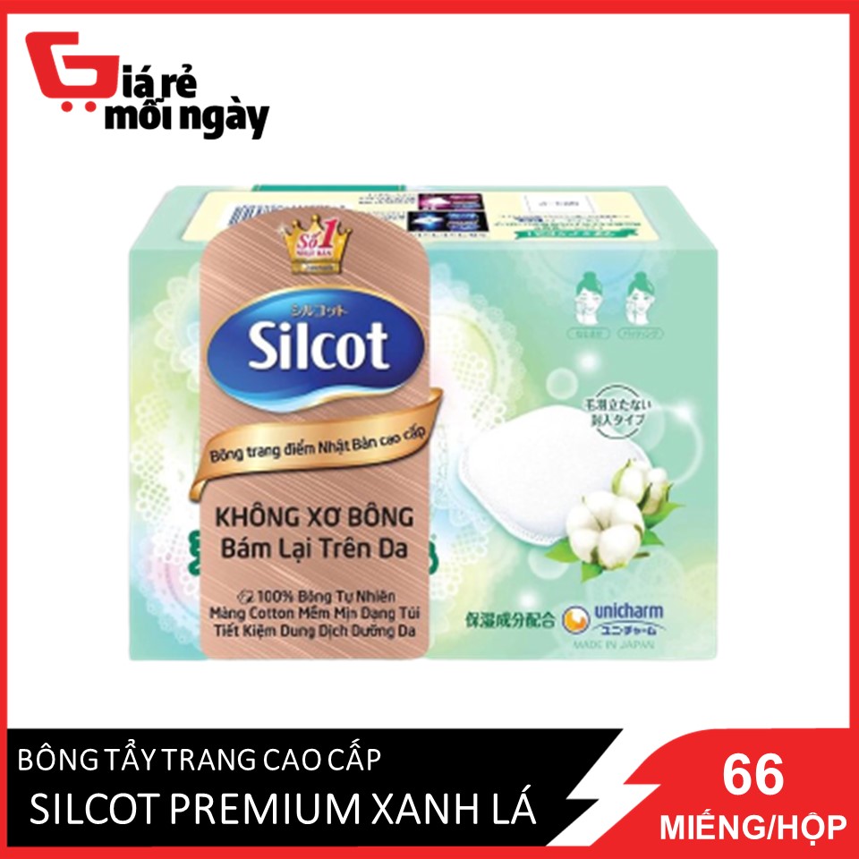 Bông Tẩy Trang Cao Cấp Silcot Premium Hộp 66 Miếng