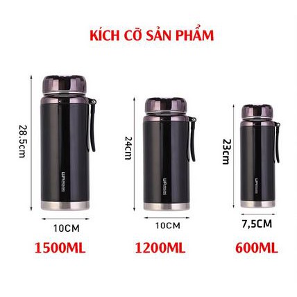 High grade 1000-1200-1500ml l7 stainless steel 304 hot compress bottle