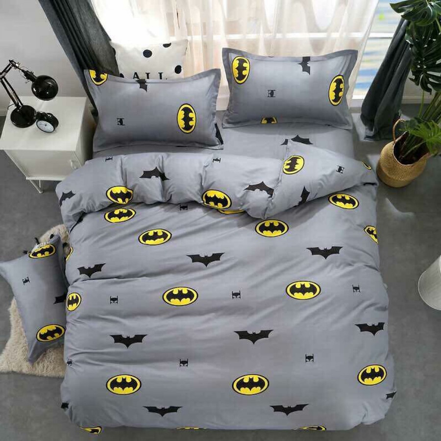 (FreeShip MAX) Bộ Ga Gối Cotton Poly Mẫu Con Dơi