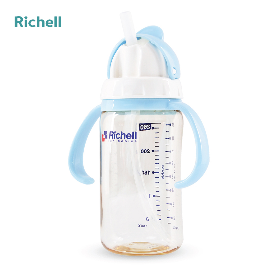 BÌNH ỐNG HÚT PPSU RICHELL (260ML-XANH LƠ)