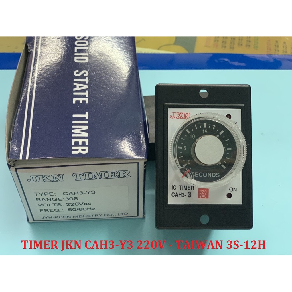 [sale] Đồng hồ hẹn giờ Timer JKN CAH3-Y3 220VAC (3S đến 12H ) kèm Để
