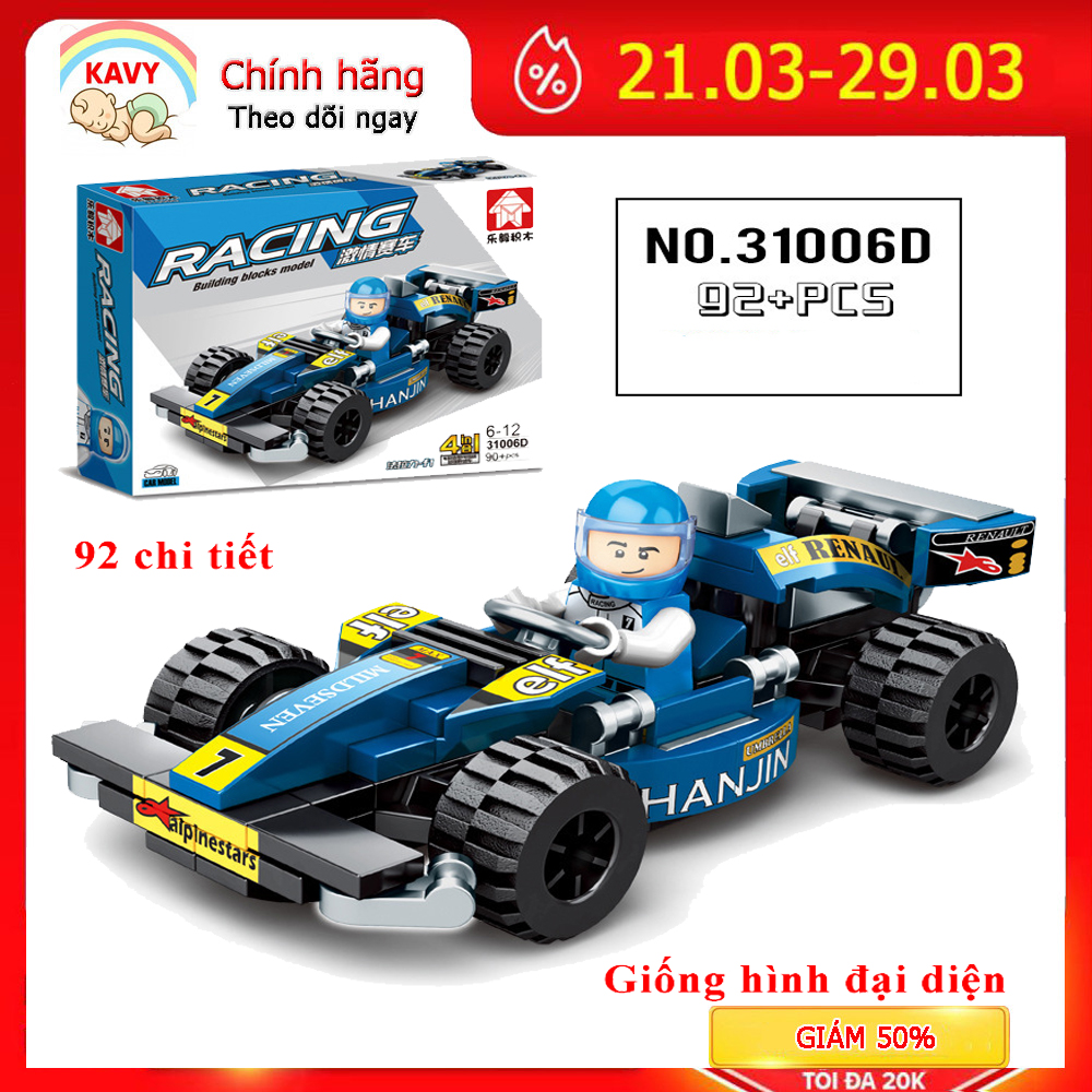 Đồ chơi xếp hình xe đua F1 với hơn 90 chi tiết phát triển tư duy của bé và cả nhà có thể chơi cùng nhau - KAVY-31006D