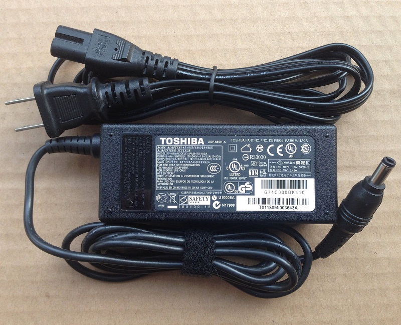 Sạc laptop TOSHIBA 19V – 3.42A, sạc cho laptop loại tốt (Adapter)
