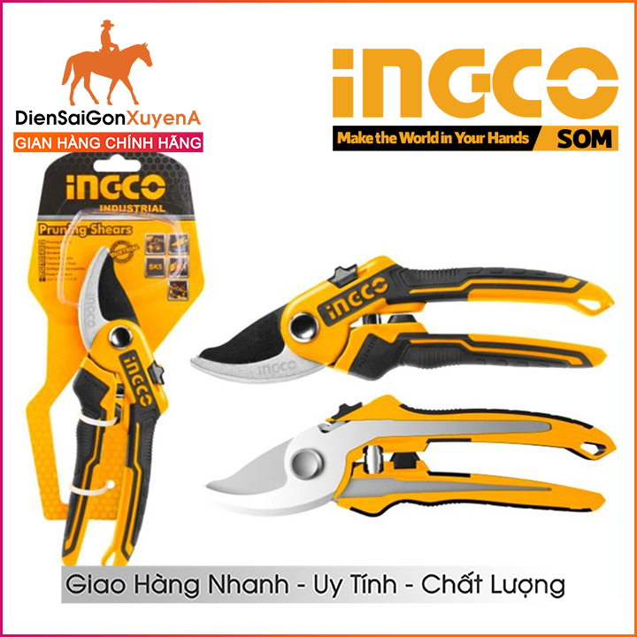 Kéo cắt tỉa cành cây ingco chính hãng siêu sắt 8,5inch 220mm ingco hps0601 - điện sài gòn xuyên á