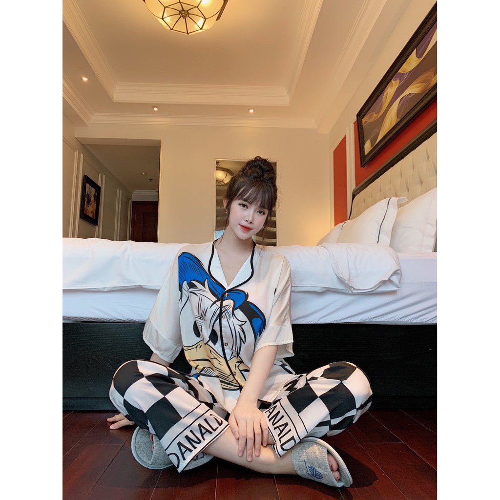 [HCM]SÉT BỘ PYJAMA LỤA LATIN 2D THIẾT KẾ