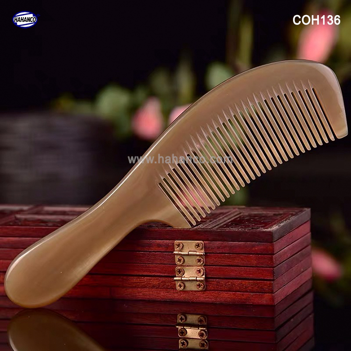 Lược sừng xuất Nhật (Size:L- 18cm) Mẫu lược trơn chuẩn đẹp cao cấp [COH136] HAHANCO