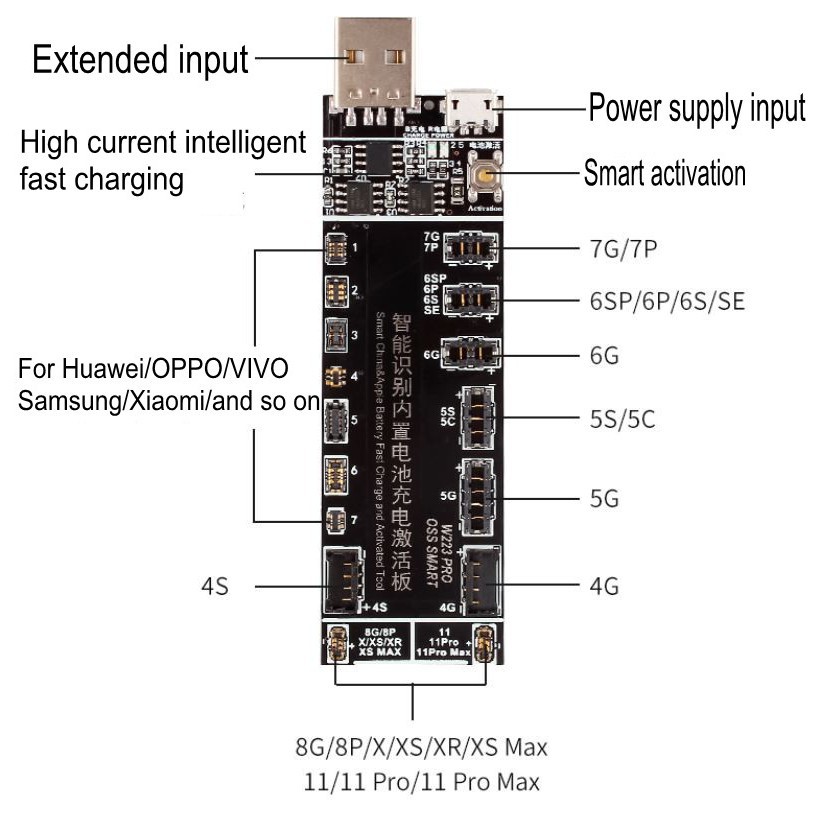 Mạch kích pin iPhone và Android OSS W223 PRO