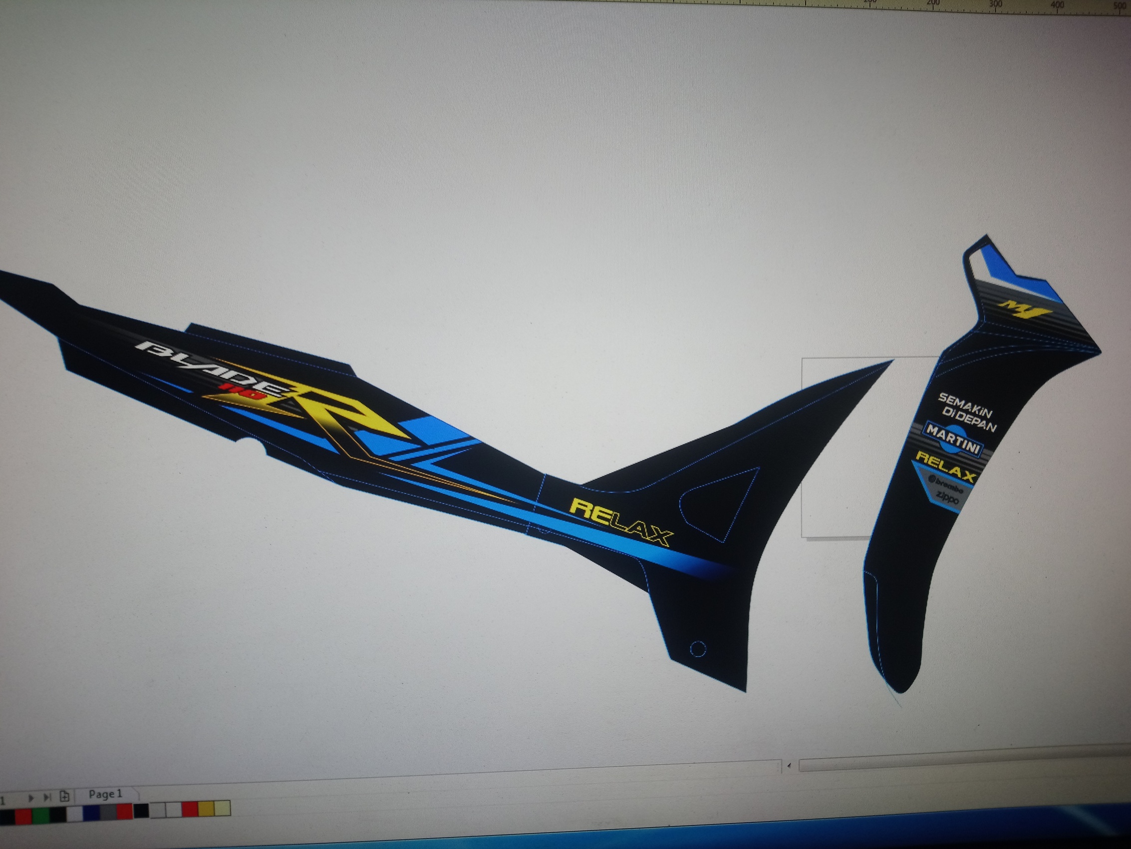 Tem rời honda wave blade 110 chữ R Relax xanh dán xe đen