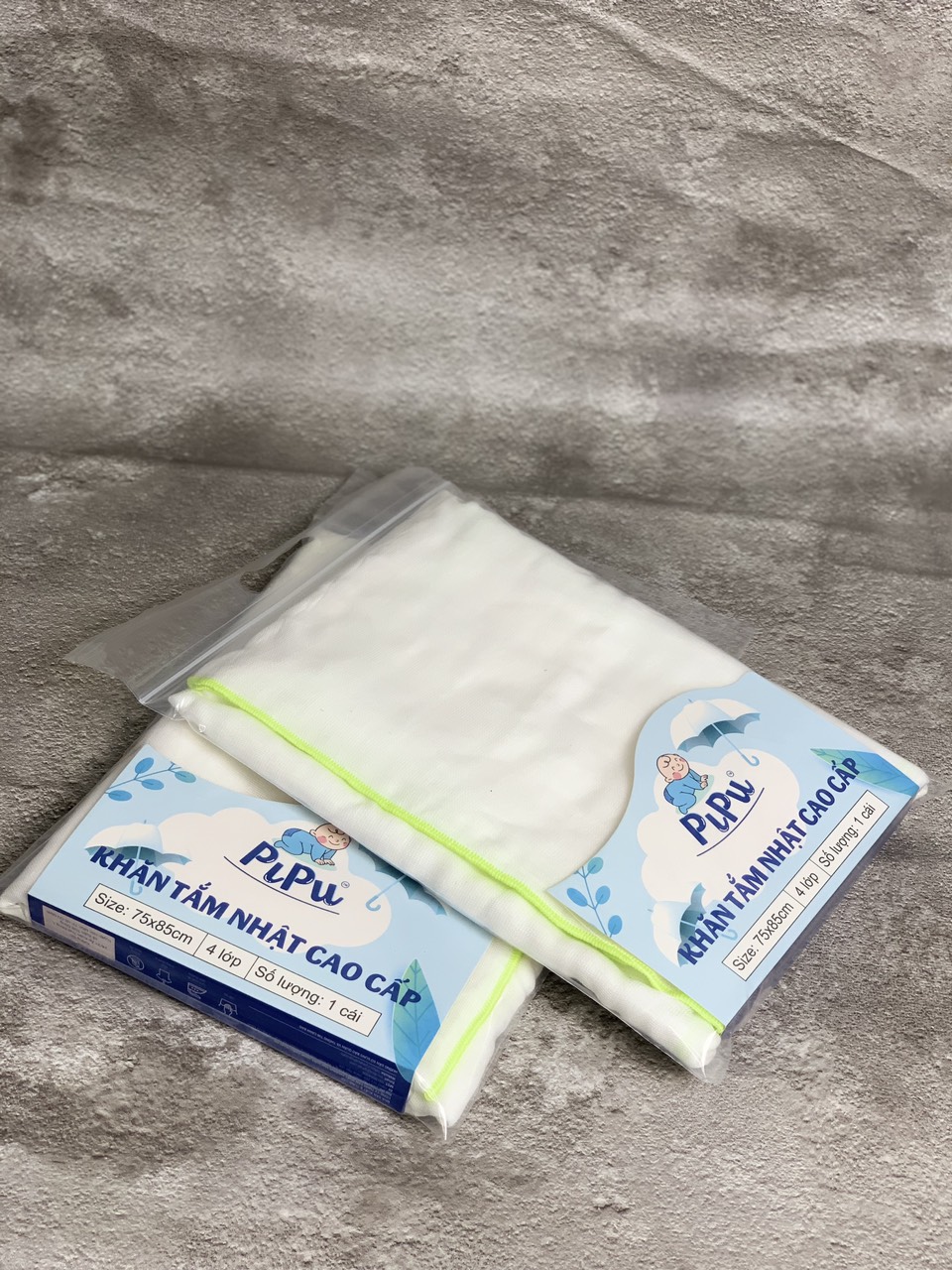 Combo 2 cái khăn tắm Nhật 4 lớp 75 x 85