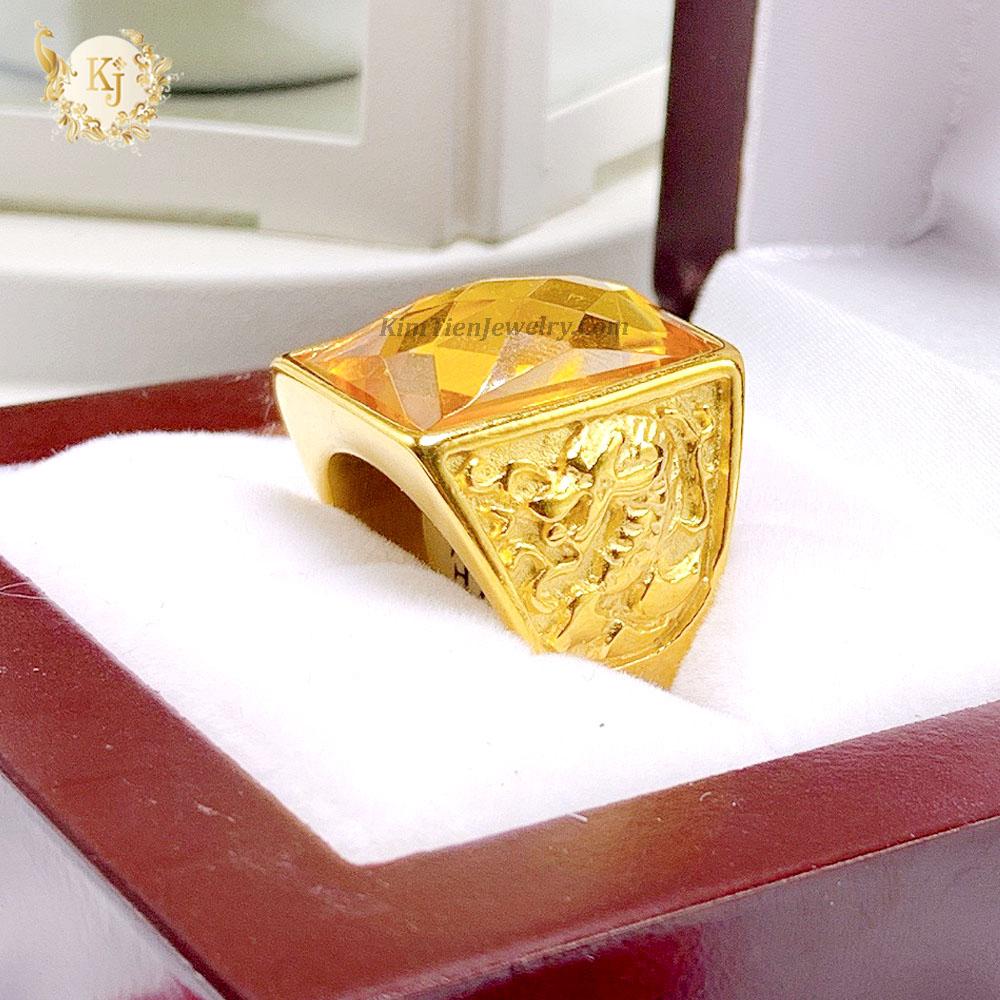 Nhẫn Nam Kiểu Mỹ N3  Mạ Vàng 24K Rồng Vàng Đá Vàng - Bảo Hành 06 Tháng -  Tặng Kèm Hộp + Phiếu Bảo Hành  06 Tháng