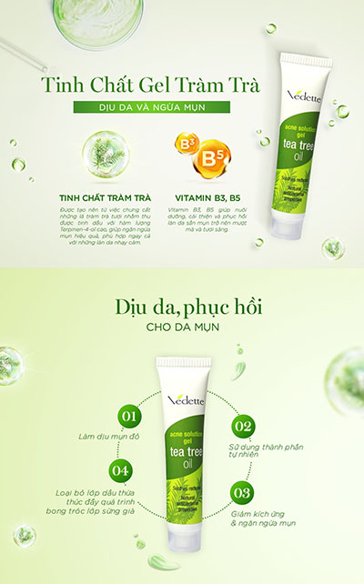 Gel Chấm Mụn Tràm Trà Vedette Tea Tree Oil - 18g