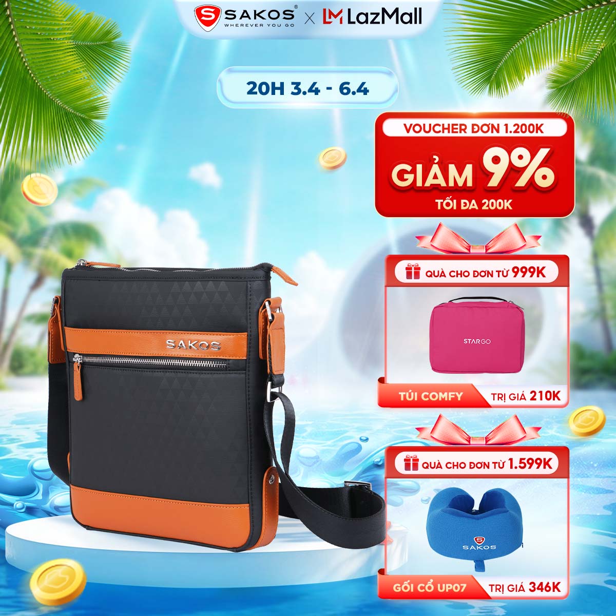 Túi đeo chéo SAKOS IBAG CENTERA đựng vừa ipad – ví – điện thoại cực tiện