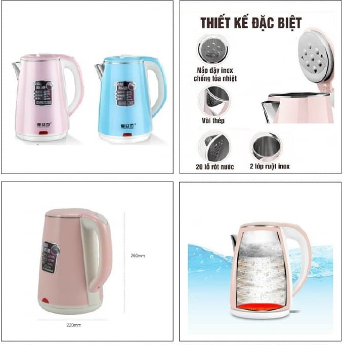 Ấm siêu tốc 2 lớp 2,5 lít