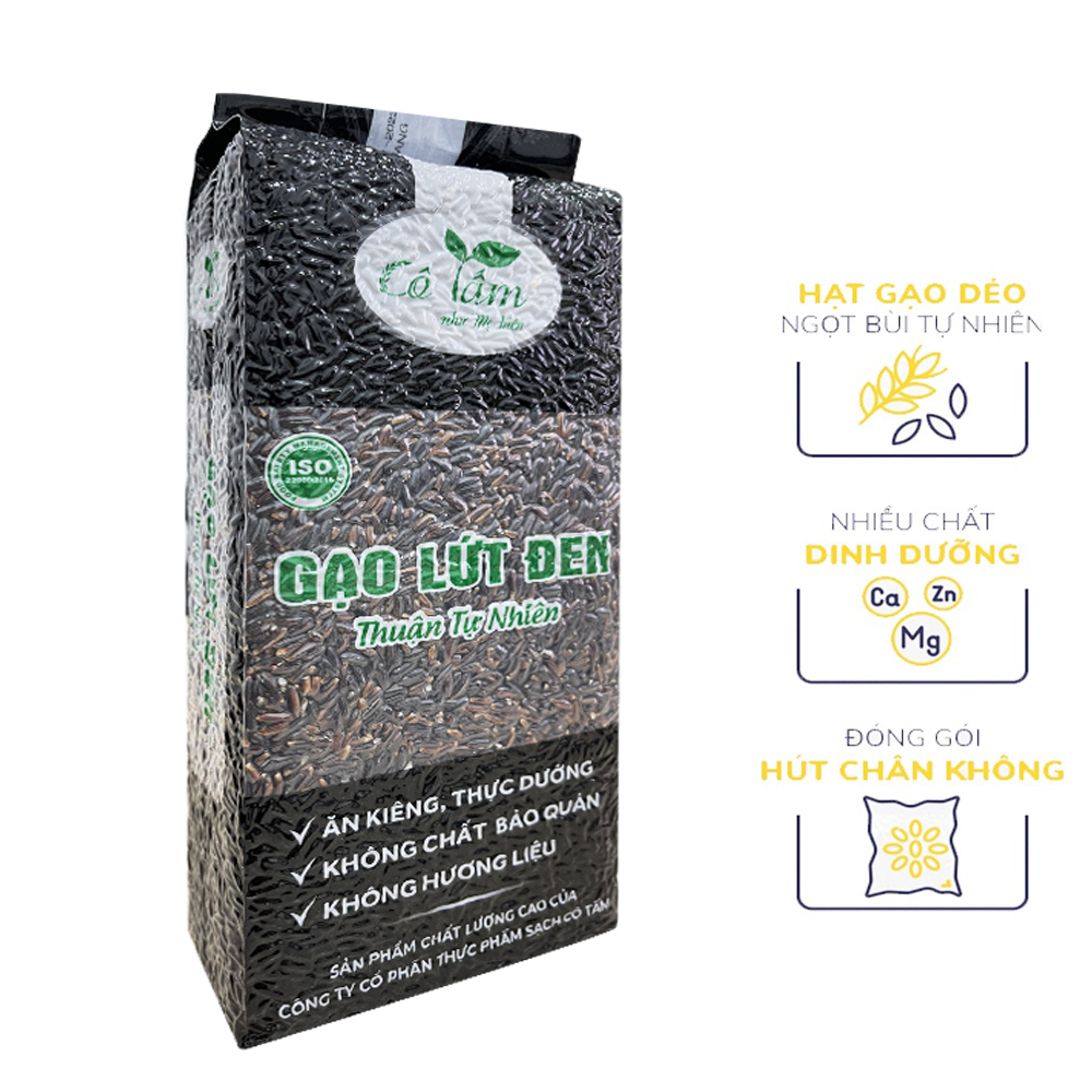 Gạo Lứt Đen Cô Tấm hữu cơ - Túi 1kg