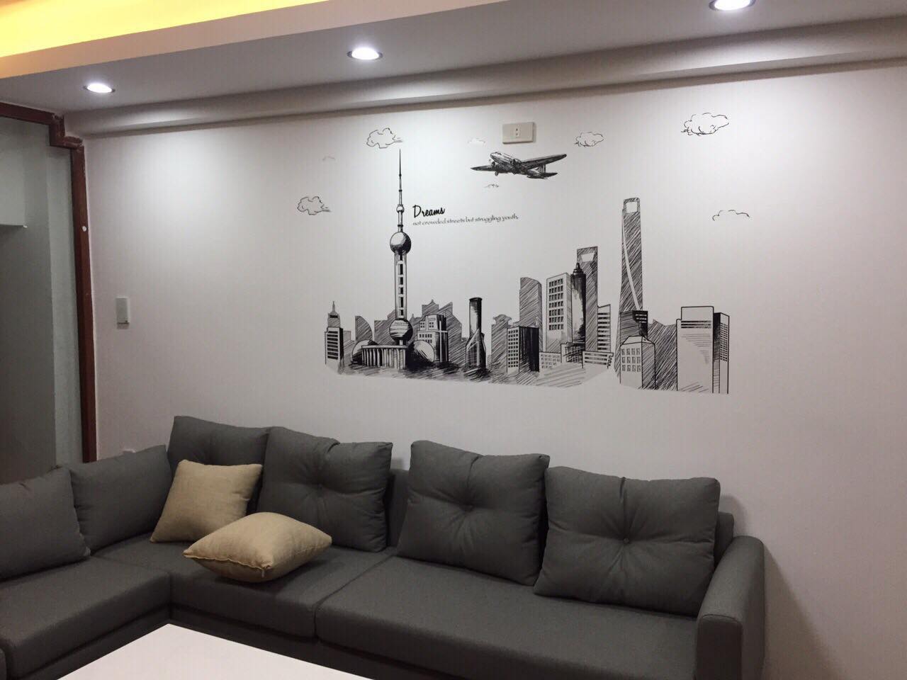 Decal dán tường Thành phố phác thảo - P79 - Scenedecal-Framedecals