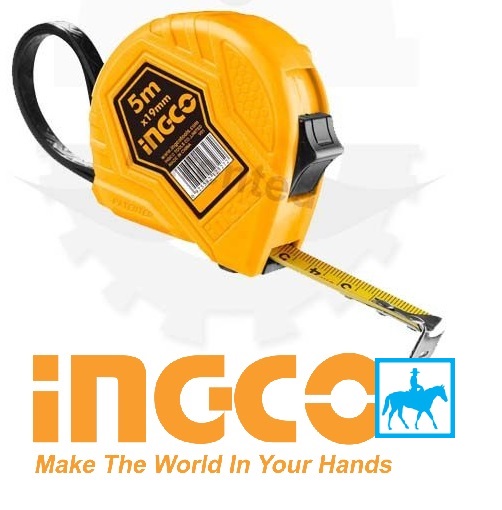 Thước cuộn 5 mét thép nền vàng 5m x 25mm ingco hsmt0835