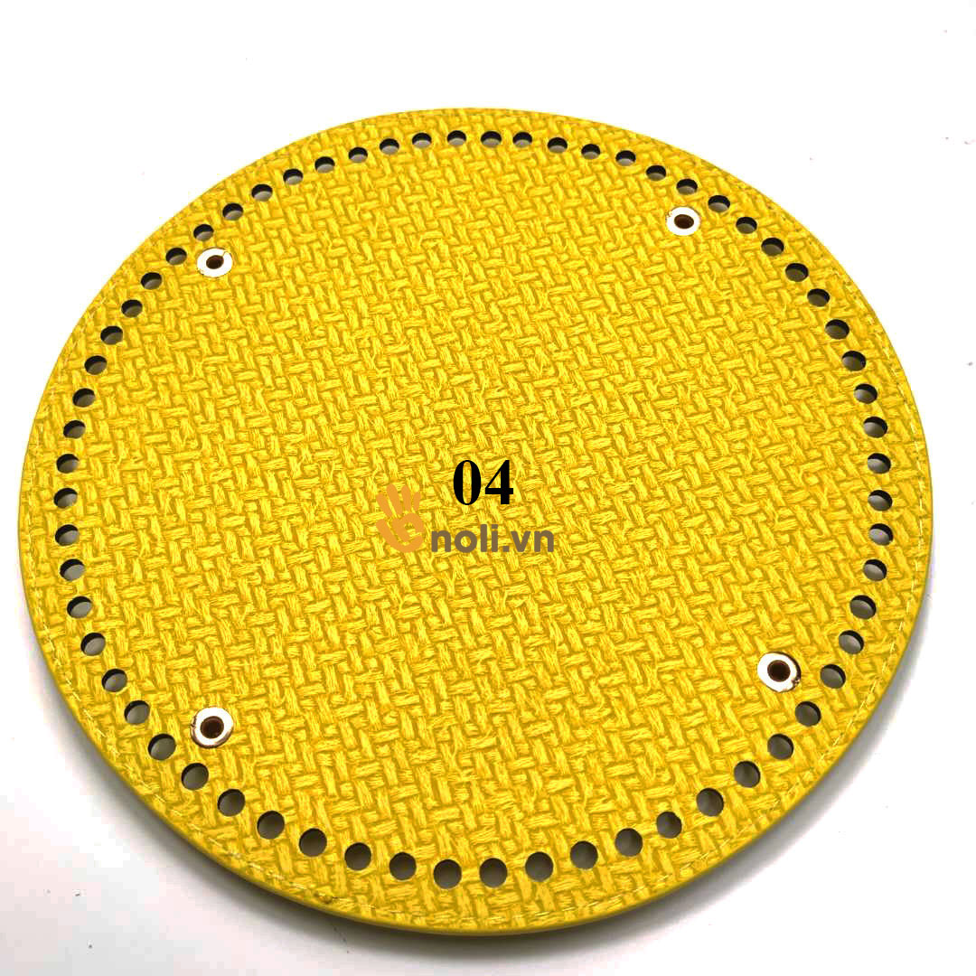 Đế túi tròn da PU đục lỗ sẵn 19x19 cm
