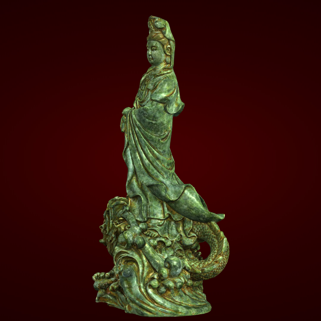 Tượng Phật Quan Âm đứng rồng - PH 060