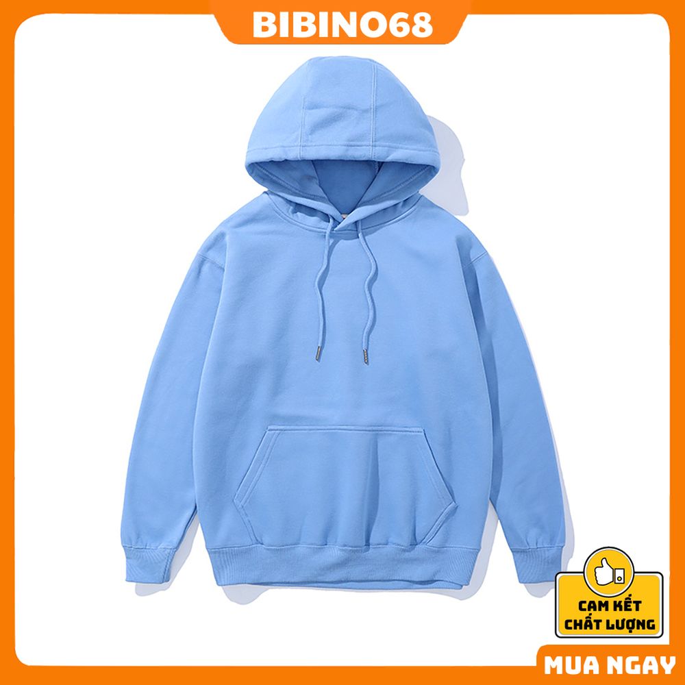 Áo khoác hoodie nam nữ form rộng trơn nhiều màu dày dặn ấm áp BIBINO68 Áo hoodie nỉ form rộng dày dặn nam nữ zip unisex
