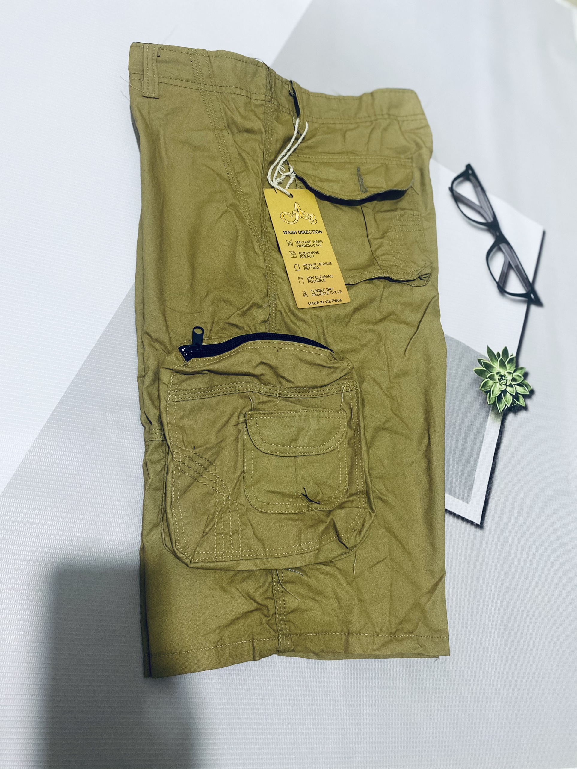 Quần Short Kaki Túi Hộp Nam - Đủ Size