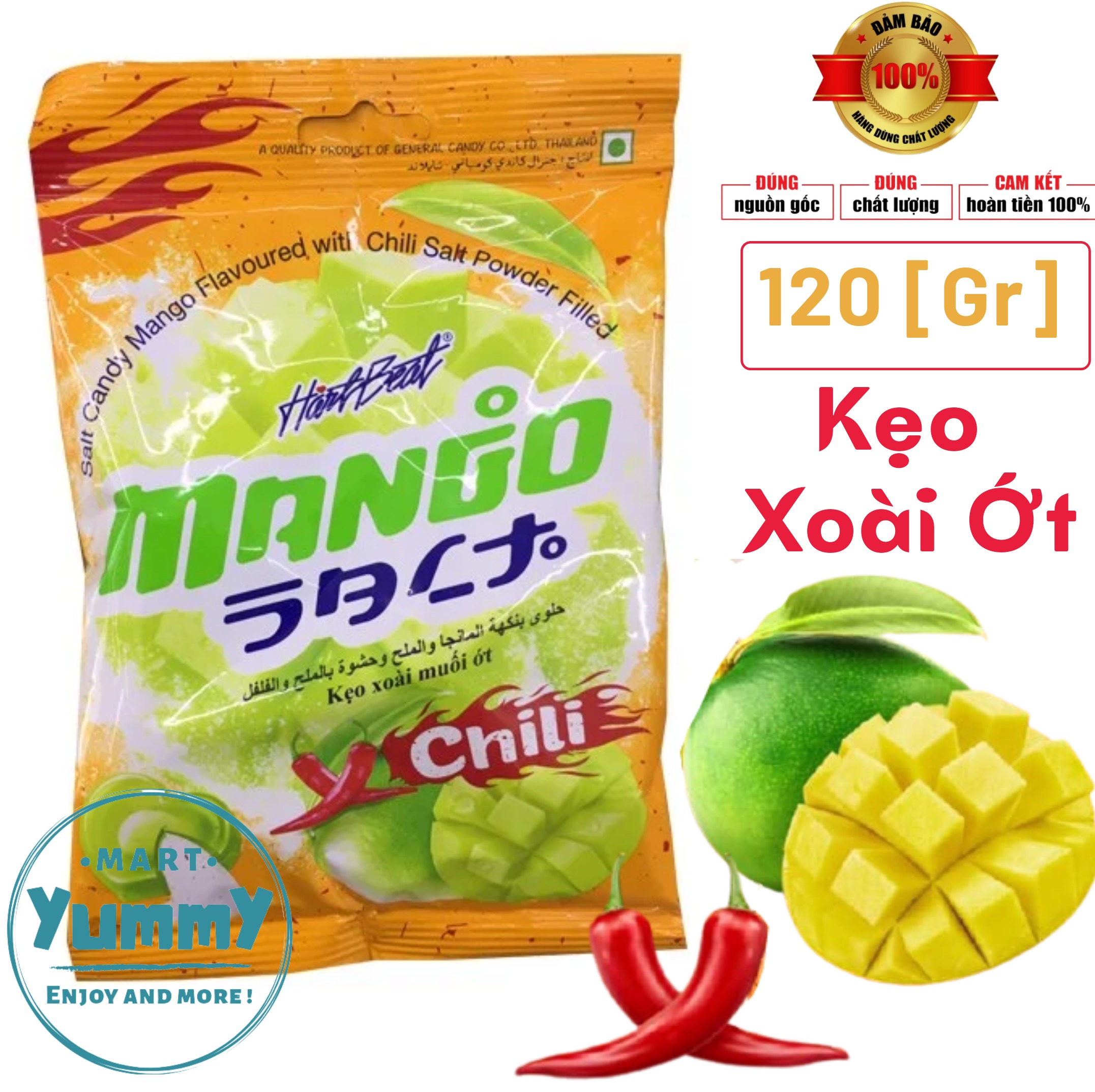 Kẹo Xoài Muối Ớt Thái Lan 120 gram Hartbeat MangoSalt Chili Thailand