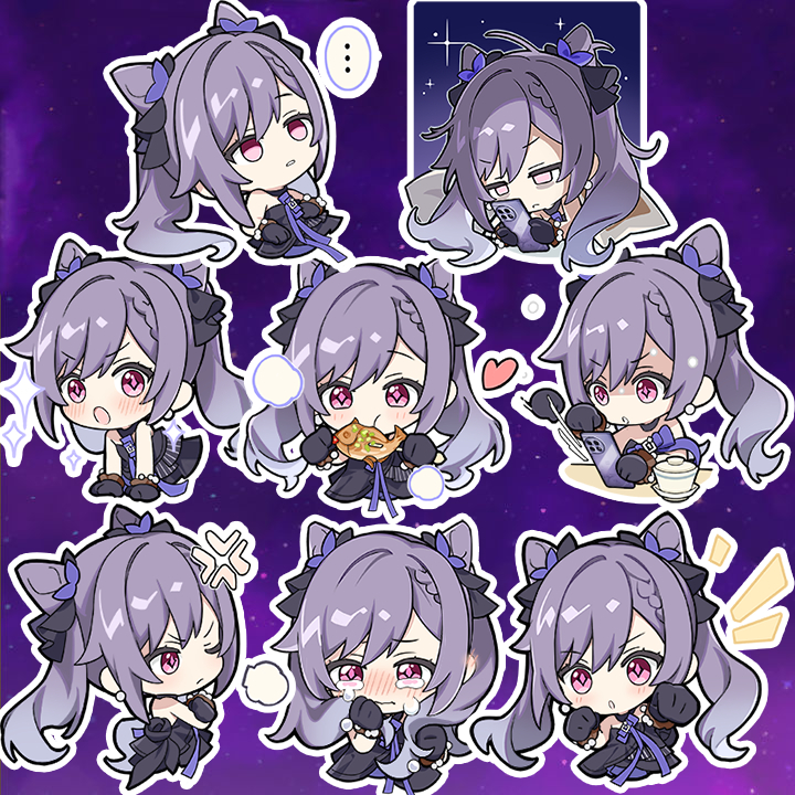 [Genshin Impact] Sticker Keqing - Hình dán chibi keqing ( set 10 hình )