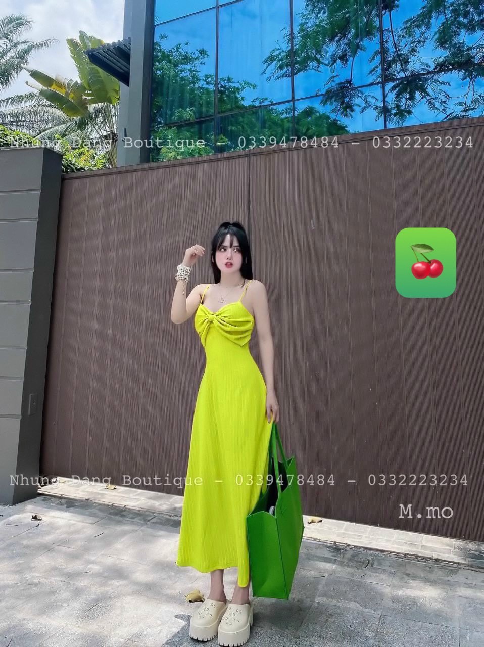 Đầm 2 dây form dài phối nơ to chất Thun Gân - Đầm 2 dây nữ tánh bánh bèo