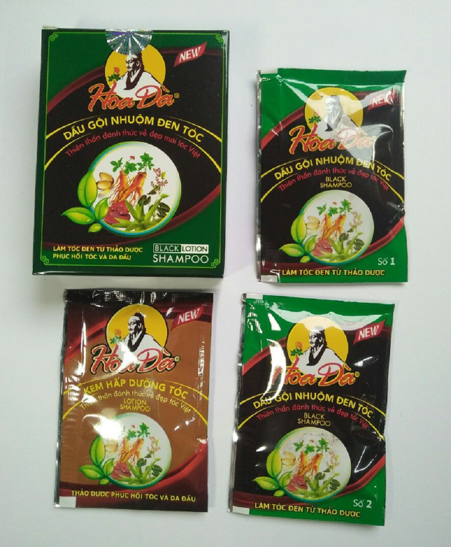Dầu gội đen tóc thảo dược Hoa đà (hộp 3 gói) - Gội là đen
