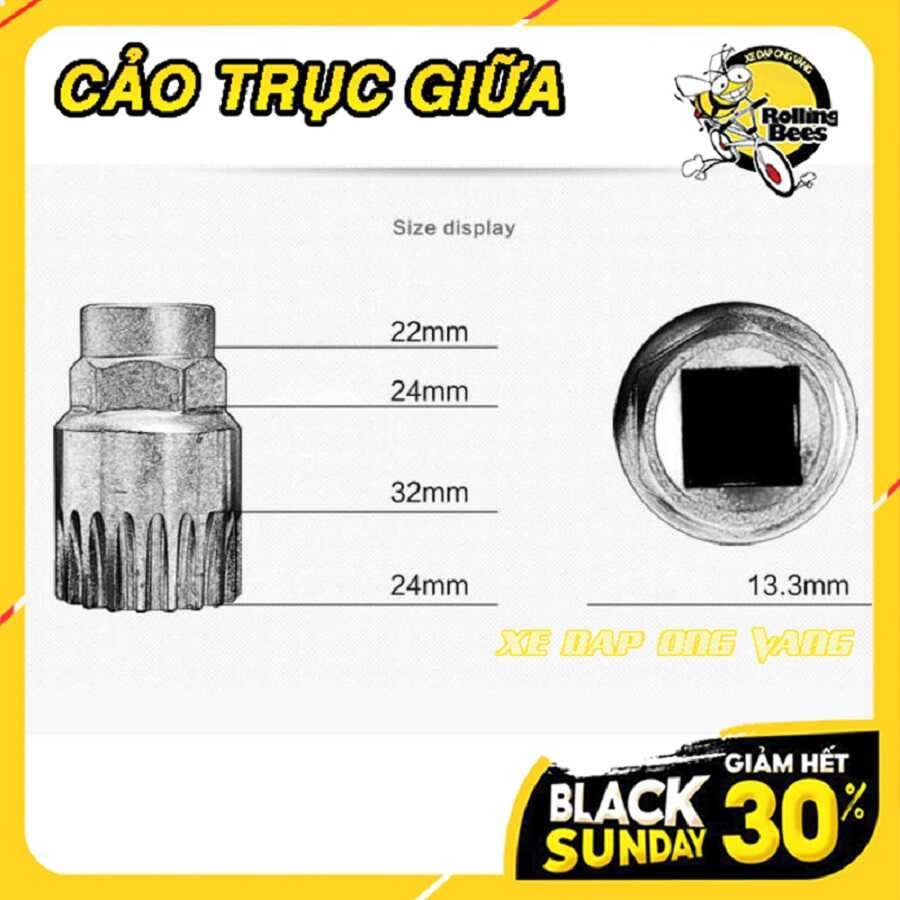 Vam ( Cảo ) tháo Trục giữa Xe đạp
