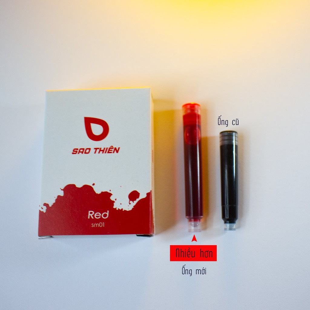 [MỰC KHÔNG TẨY XÓA] Mực Ống Sao Thiên SM01, Mực Ống Tiện Ích, Hộp 10 Ống