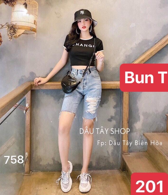 QUẦN SHORT SỌT JEAN LỬNG KIỂU NGỐ NỮ CHẤT BÒ XANH CẠP RÁCH HÀN QUỐC VIP LƯNG CAO NÂNG MÔNG DB-201 - TRANGBUN FASHION