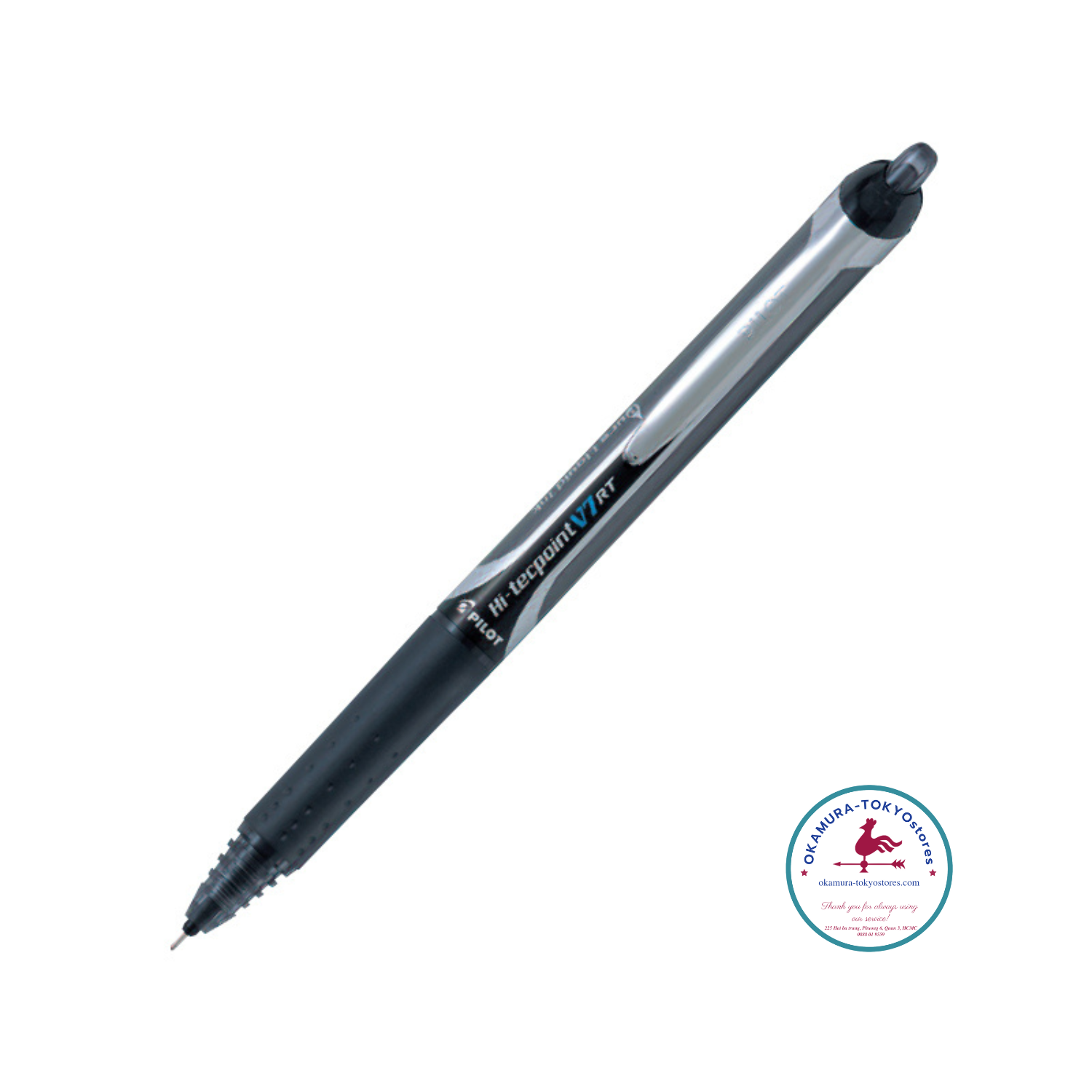 Bút mực nước Hi-Tech V7 RT mực đen ngòi 0.7mm