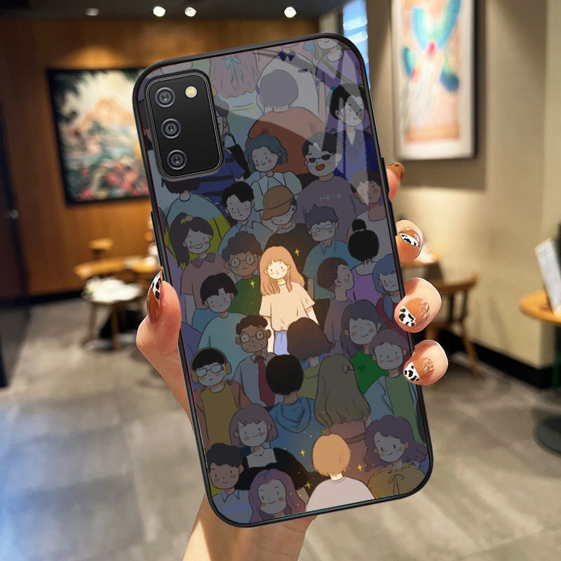 Ốp Lưng SAMSUNG GALAXY A02S, A03S, A02 mặt kính cường lực cao cấp, ốp đôi