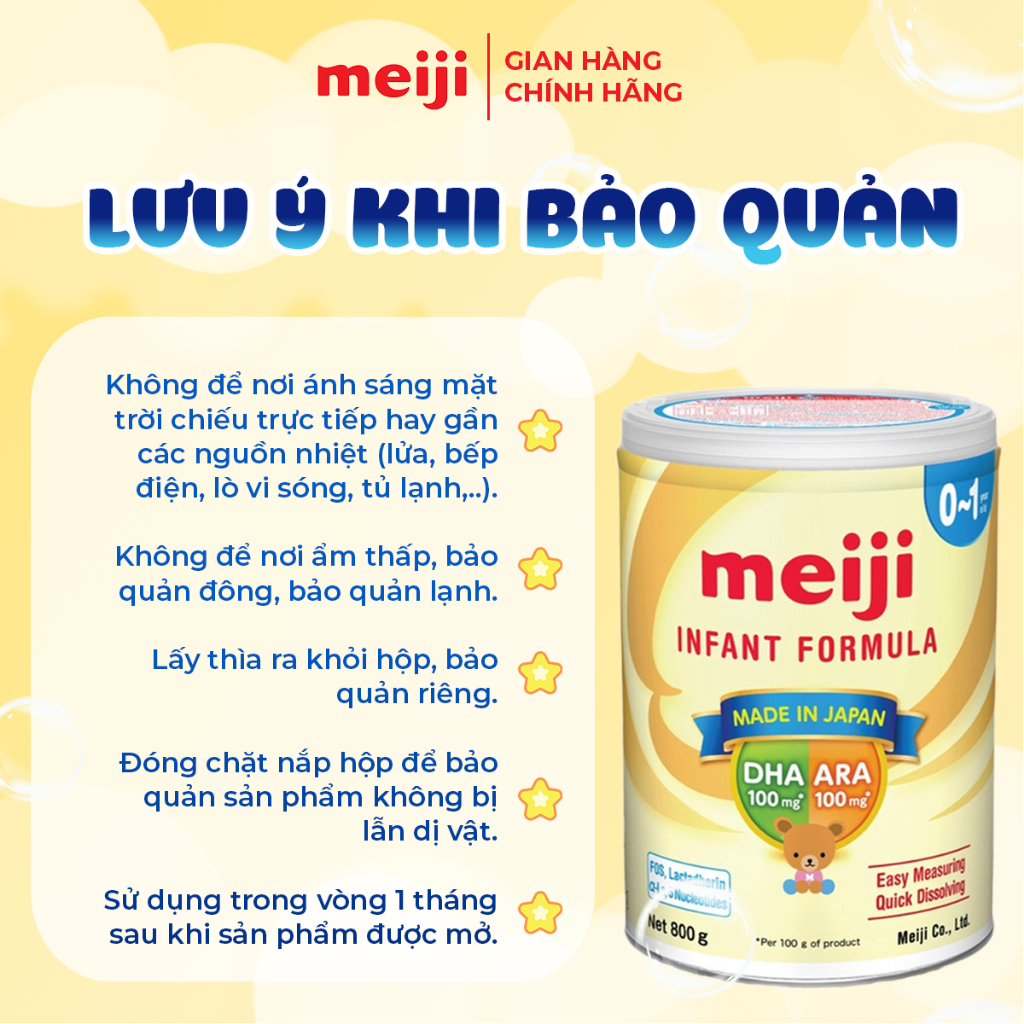 Sữa bột Meiji 0-1 Nhật Bản (Hàng Cty ) 800g