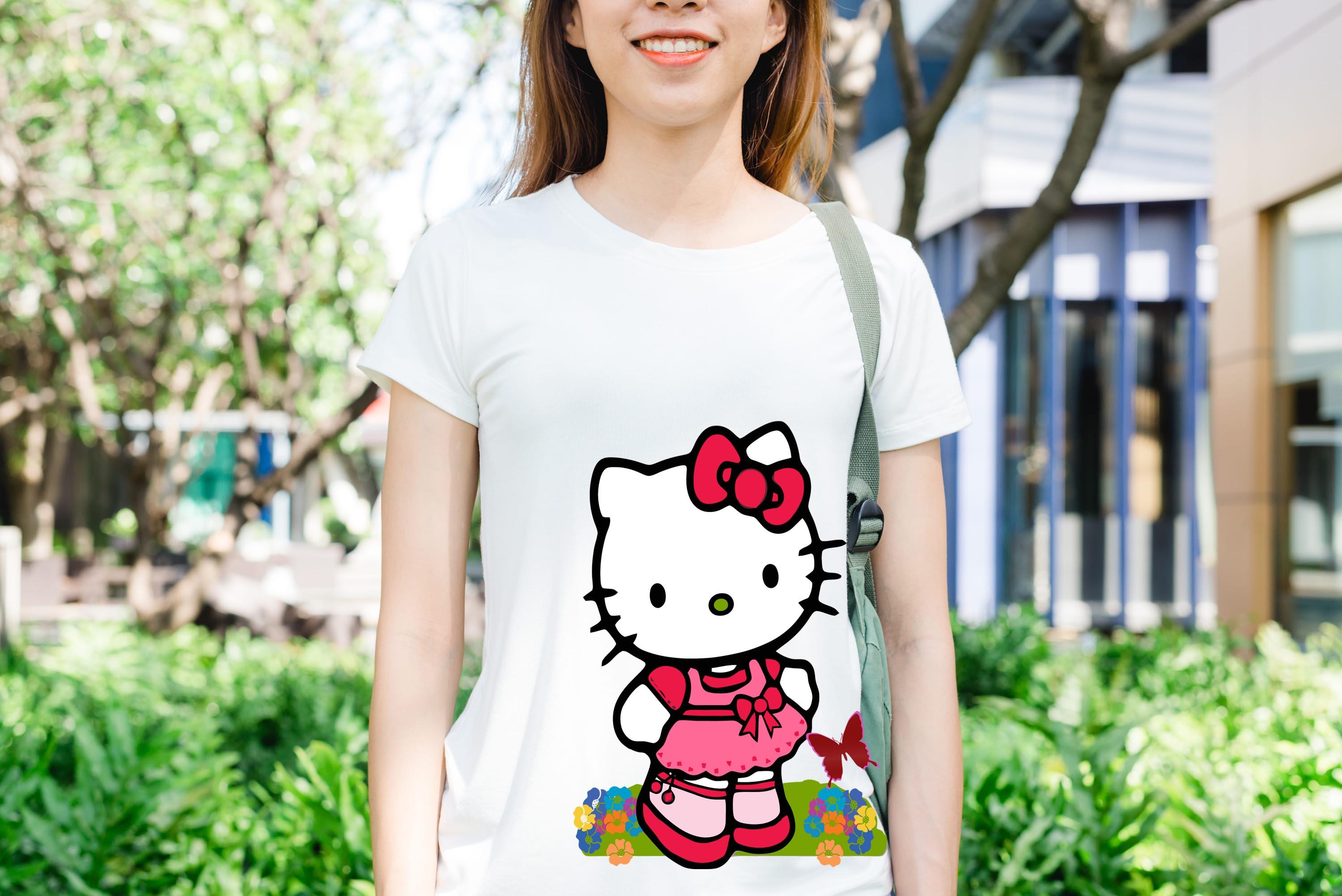 [HCM]Áo thun in hình kitty ung dung thư giản