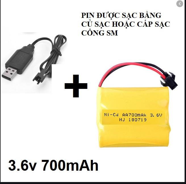 Pin sạc 3.6v 700mah nicd Pin sạc đồ chơi điều khiển từ xa